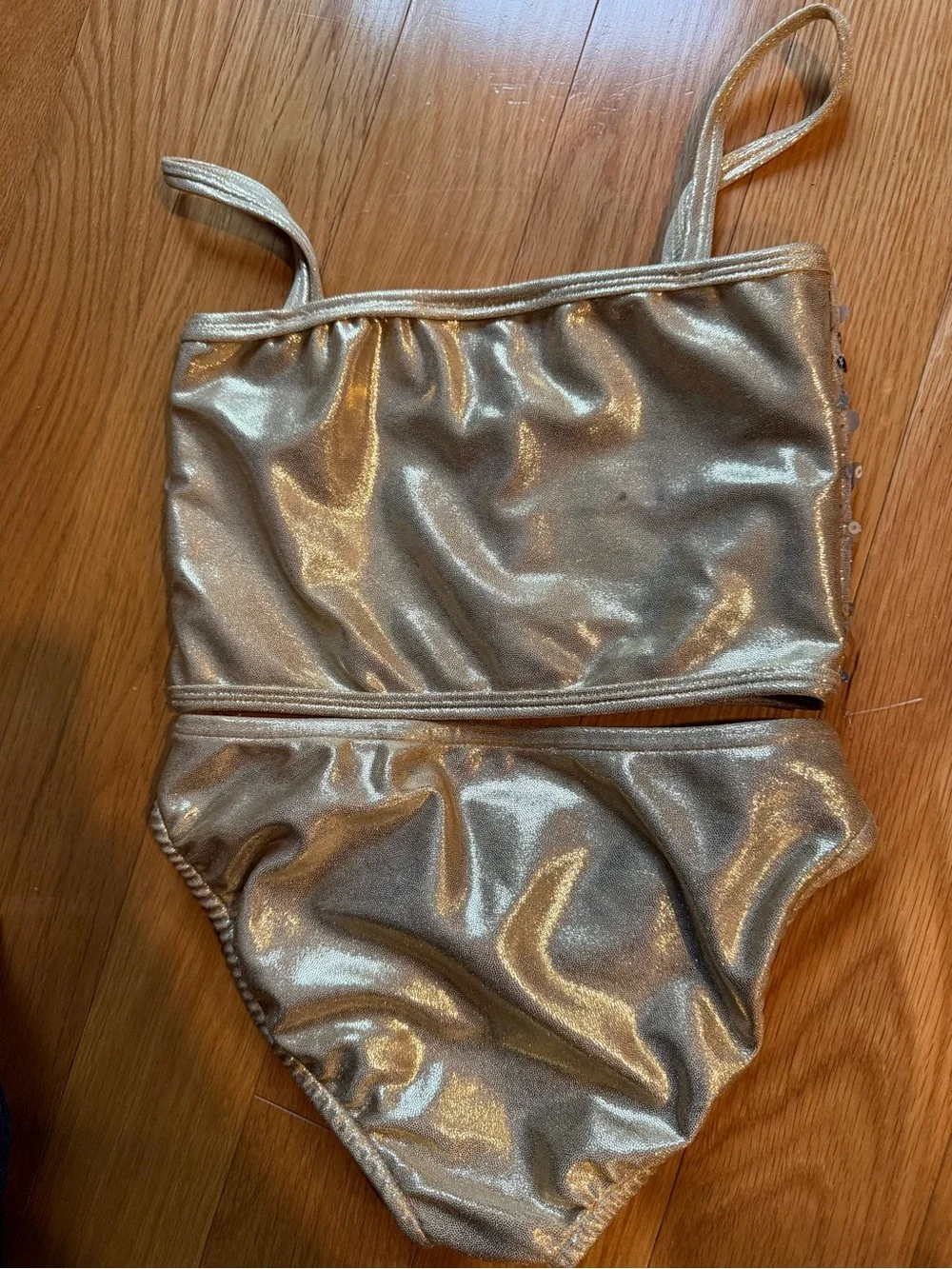 les tout petits Gold Sequin Two-Piece Kids Bikini